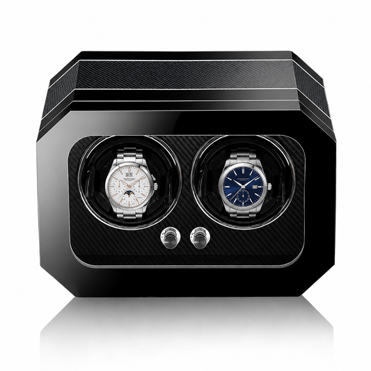 Vertical Watch Winder for 2 Automatic Watches - Gloss Black (Column 2)